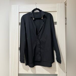 D.Exterior Made in Italy black poplin shirt size XL